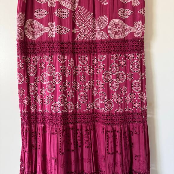 JOHNNY WAS Fuschia Pink Billie Maxi Dress Size Large - Picture 4 of 11